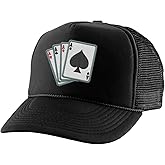 Ace Embroidered Trucker Hat Poker Adjustable Aces Embroidery Cards Cap
