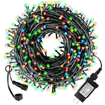 Diojilad Multicolor LED Christmas Lights Outdoor Indoor Christmas Decoration Lights 105Ft 300LED UL Certified(4 Sets Connectable), 8 Modes Waterproof Fairy Lights for Christmas Tree, Wedding, Party