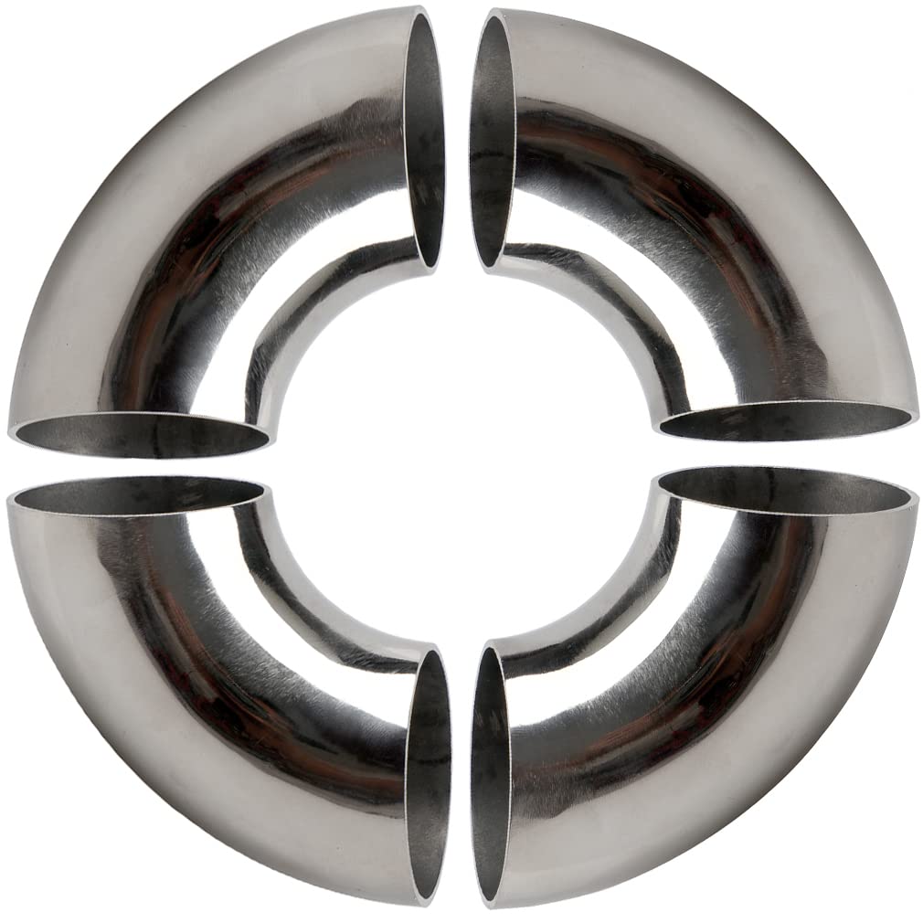 Photo 1 of OSIDU 3 Inch 90° Mandrel Bend Elbow, SS304 Stainless Steel Bend Tube 90 Degree Exhaust Elbow Pipe - Thickness 16GA/.065" for Car Modified Exhaust System, Stair Handrail (4 pcs)