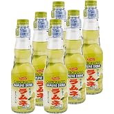 Shirakiku Ramune Drink, Carbonated Marble Soft Drink of Japan 6.76 oz (Yuzu, Pack of 6)