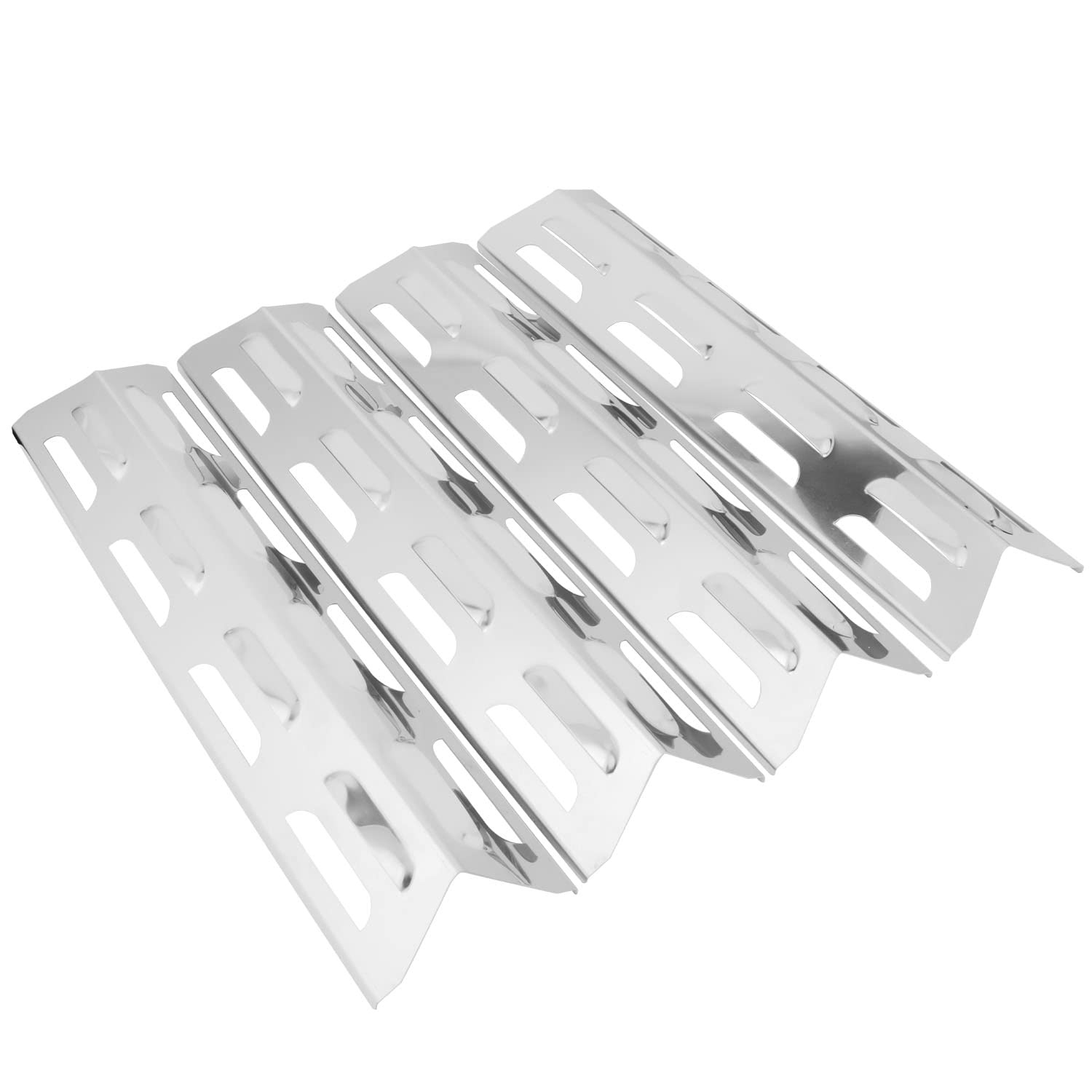 WELL GRILL 41CM x 10CM Heat Plates BBQ Flame Diffuser for Outback, Ultar, Kenmore, Master Forge, Spectrum 2/3 Burner, Blooma, CosmoGrill and Other Most Grills, Stainless Steel, 4-Pack
