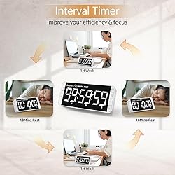 MeesMeek 7.8'' Extra Large LED Kitchen Timer: 99H