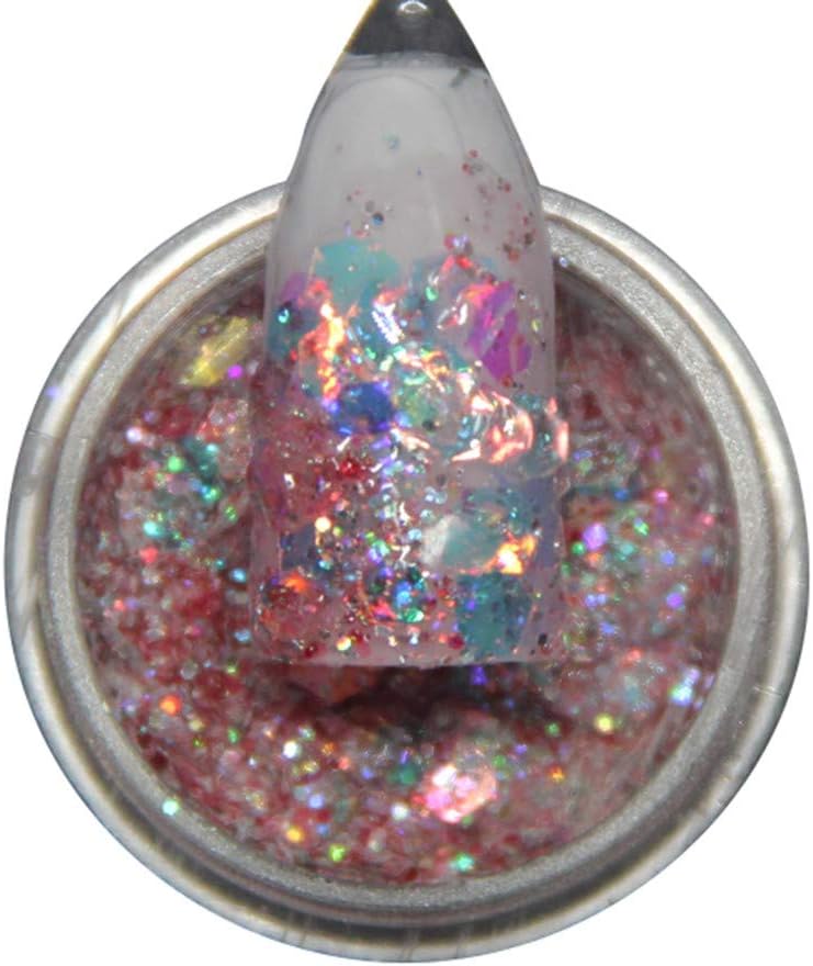 Nail Art, Shiny Nail Art Tips Stickers Acrylic 3D Glitter Sequins Manicure DIY Extension Nail glitter sequin patch (E)