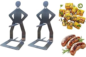 KOOKKIT Funny Hot Dog Sausage Stand Holder Stainless Steel Barbecue Rack - 2 Pack Hot Dog Grill Holder Man Reusable Hot Dog Holders for Grilling Hot Dog Cooker for Grill Perfect for BBQ, Camping, and More