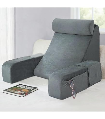 Coussin De Lecture Pour Lit, Canapé, Adulte, Extra Large, Coussin De Lecture Avec Accoudoirs, Soutien Du Cou, Coussin De Dossier Amovible, Lavable, Pour Lire, Se Détendre, Regarder Des Jeux TV