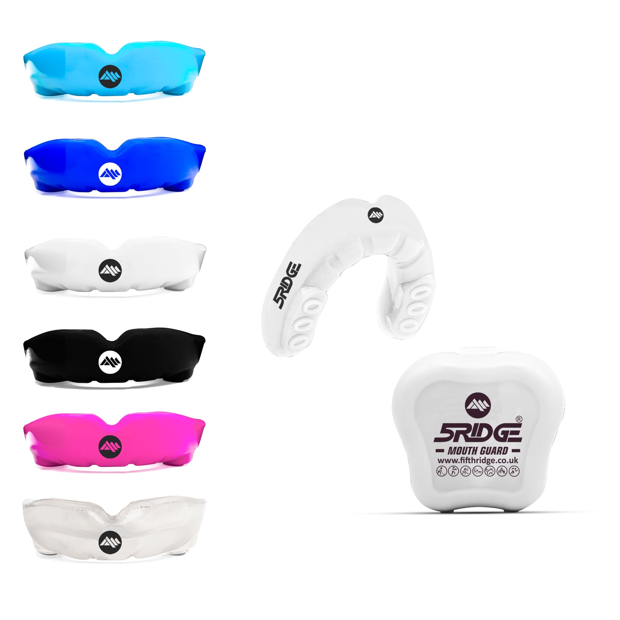 Mouth Guards for Boxing Men Adult Youth Junior Mouldable Rughby Sports Slim Fit Boil and Bite Gum Shield with Box MMA Hockey Basketball Muay Thai Football (White, Junior Under 11 Years)