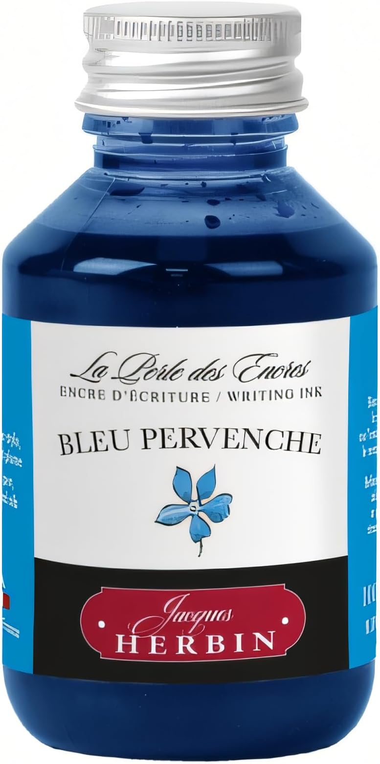 Jacques Herbin Writing Ink Bleu pervenche 100ml 17013T Fountain Roller Drawing