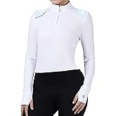 Harrison Howard Women's Horse Riding Shirt Equestrian Show Shirt Horseback Riding Shirts for Women Spliced Shoulder