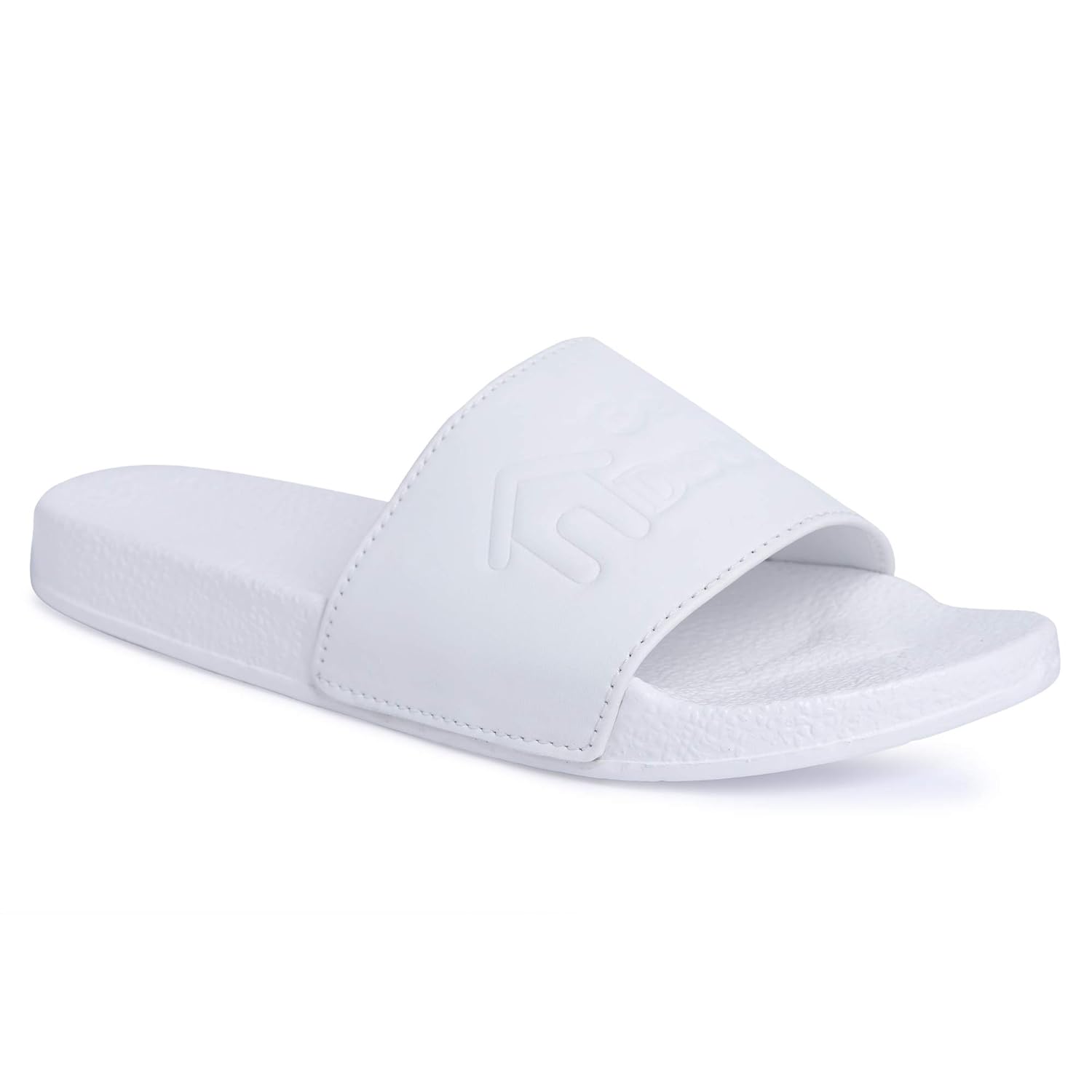 white rubber slip on flip flops