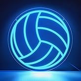 Volleyball Neon Sign, LED Volleyball Neon Light Sign for Wall Decor, Dimmable USB-Powered with ON/OFF Switch for Bedroom, Living Room, Game Room, Club, Kids' Holiday Gifts