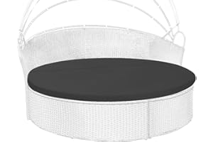 FSJITF Outdoor Sunproof Waterproof Round Daybed Cover,Replacemen tPatio Furniture Round Sofa Sun Bed Cushion, Cover ONLY(Charcoal Gray, 66in)