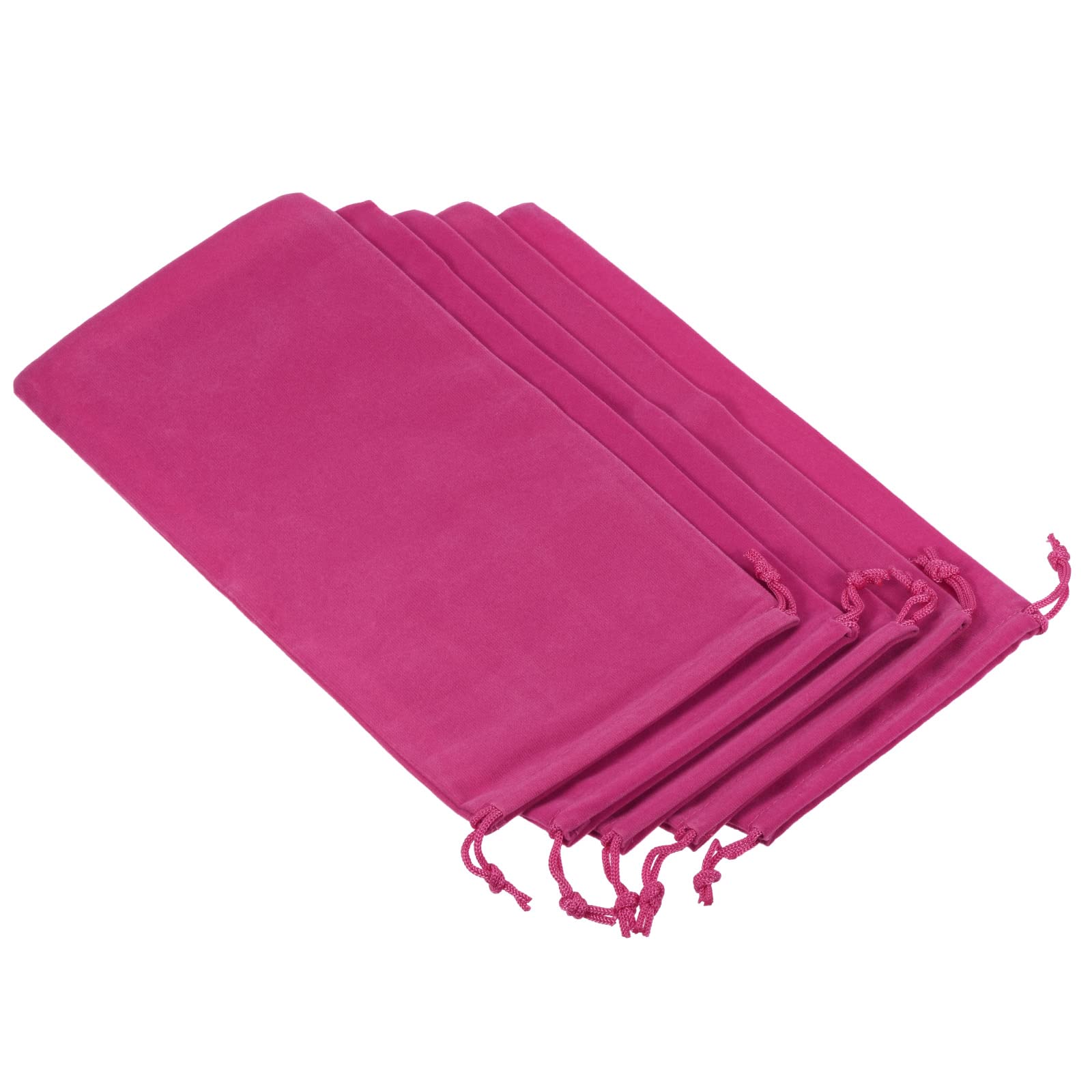 PATIKIL 30x15cm Microfiber Pouch, 5Pcs Soft Storage Drawstring Gift Bag for Glasses Wedding, Rose Red