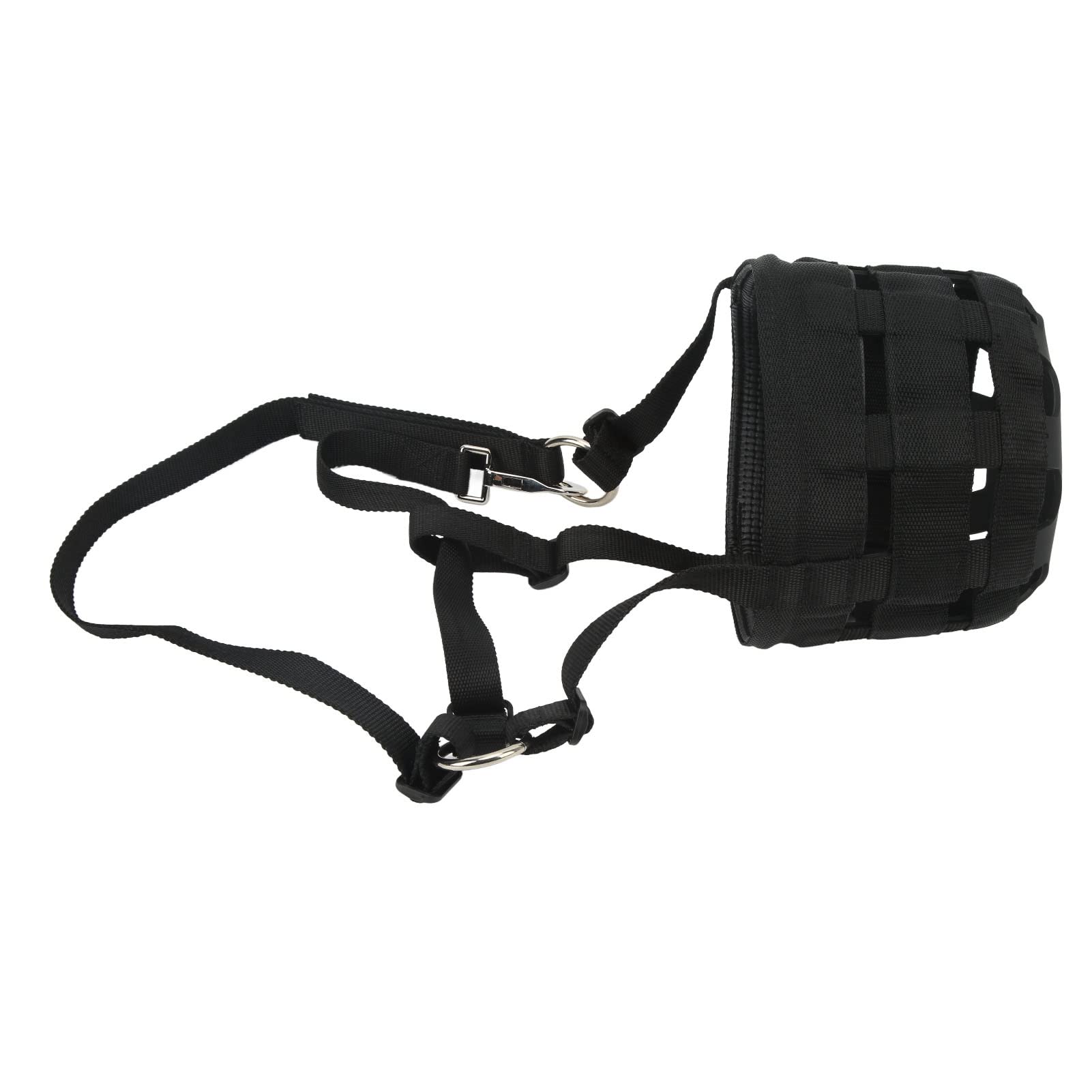 SPYMINNPOO Easy Breathe Grazing Muzzle for Horses, Black Mouth Cover with Large Holes, Anti Biting Horse Muzzles for Equestrians