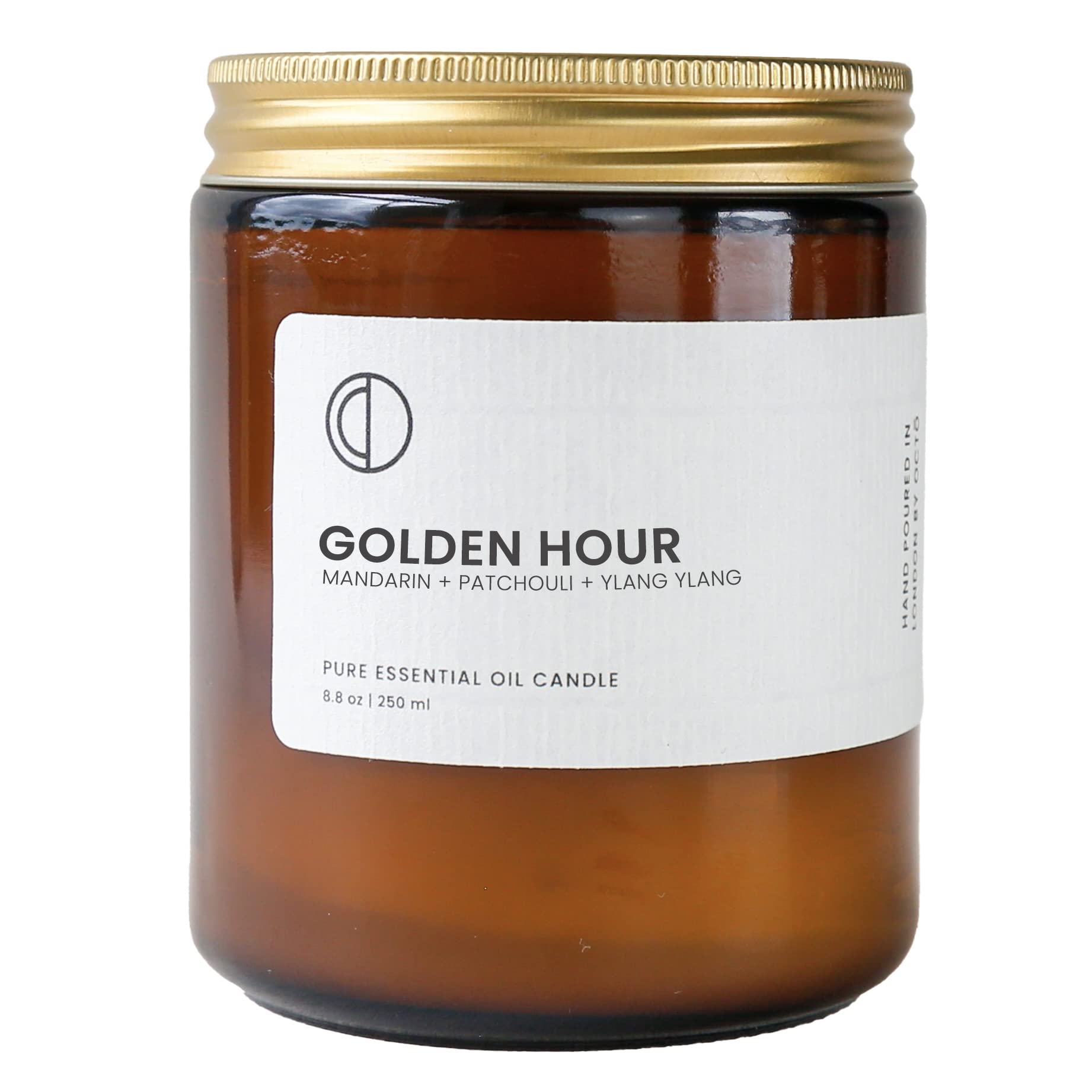 OCTŌ Golden Hour Mandarin + Patchouli | Scented Candle. Made with Essential Oils and Soy Wax. 250ml