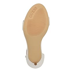 Guess Women's Kabrina Heeled Sandal, White Leather