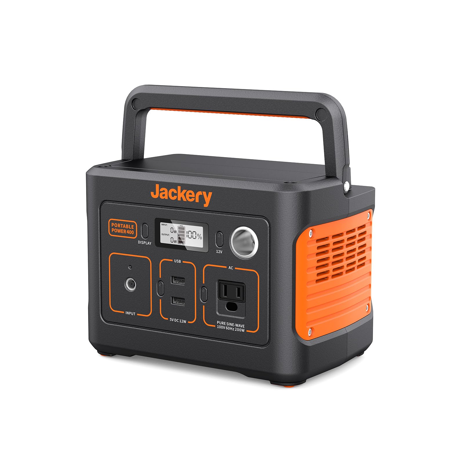 Jackery ポータブル電源 400 大容量 400Wh 家庭用 バックアップ電源 節電 停電対策 PSE認証済 純正弦波 AC(200W 瞬間最大400W)/DC/USB出力 四つの充電方法 MPPT制御 車中泊 キャンプ アウトドア 防災グッズ 非常用電源 ソーラー充電 ジャクリ 400