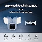 Free Blink Wired Floodlight Camera With 1-Year Subscription – Smart security camera, 2600 lumens, HD live view, person detect