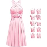 TPonline Short Infinity Dresses for Bridesmaids with Bandeau Convertible Transformer Multiway Twist Wrap Bridesmaid Dresses