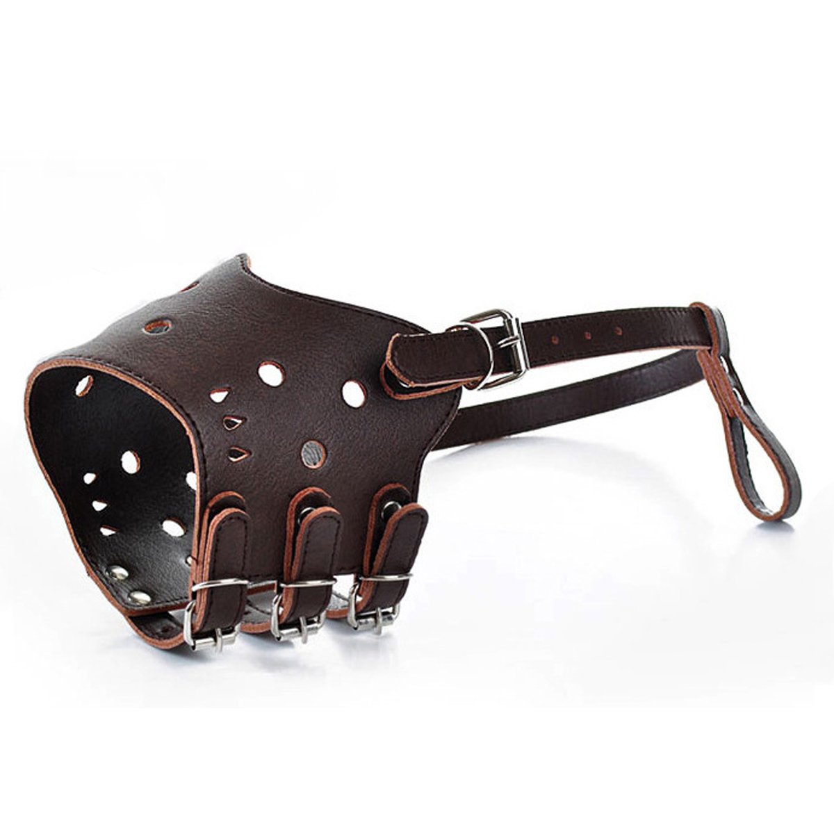 PETCUTE Dog muzzle Anti bite Leather Dog Muzzles prevent biting barking chewing adjustable pet muzzle Soft