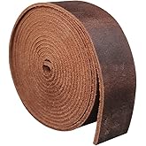Genuine Leather Strip 1 1/2 Inch Wide 64 Inches Long for DIY Craft Projects, 1.8-2mm Thick, Coffee Brown