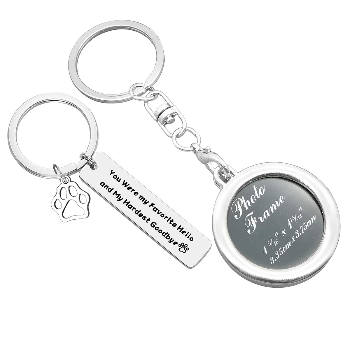 Huwujiu Pet Memorial Gifts Pet Memorial Photo Frame Keyring Set You Were My Favorite Hello and My Hardest Goodbye Keyring Pet Loss Gifts Sympathy Gift for Loss of Dog In Memory of Cat Gifts