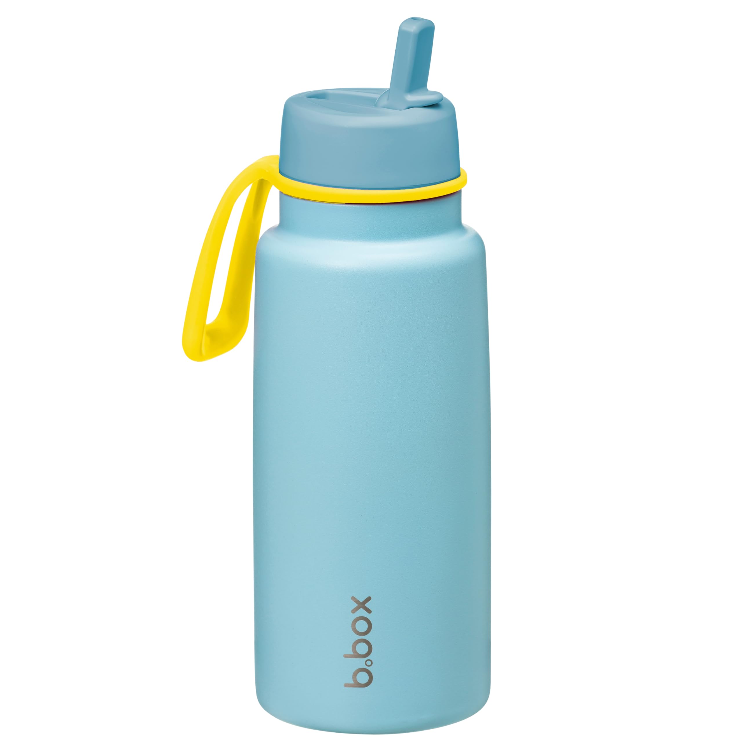 b.box Insulated Flip Top Drink Bottle, Triple Layer Stainless Steel, Keeps Drinks Cold up to 46 Hours, Leak-Proof Lid with Stainless Steel Straw, Ideal for Travel, Sports, BPA Free, 1L