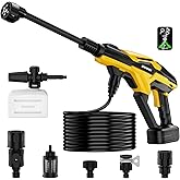 800 PSI Cordless Pressure Washer for Dewalt 20V Battery, Portable Handheld Power Washer with Brushless Motor, 6-in-1 Nozzle, 3 Level Adjustable for Car Yard Fence Wall Cleaning (Battery Not Included)