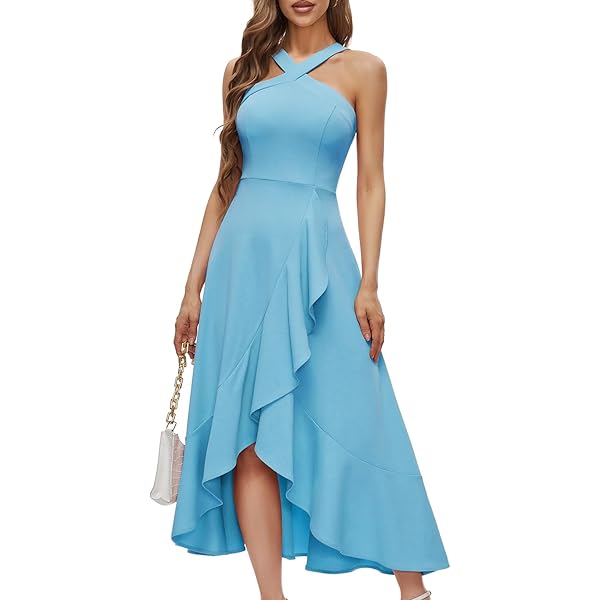 YUAOHUANG Women's Halter Neck Bridesmaid Dresses for Women