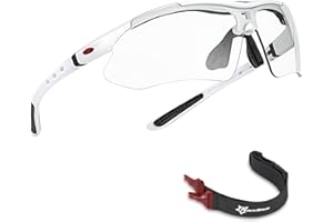 ROCKBROS Pickleball Photochromic Glasses Cycling Glasses with Removable Elasctic & Temple Band Sunglasses Fit for Men Women