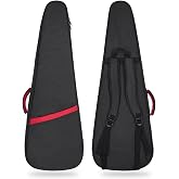 Muscab Electric Guitar Bag 11mm Thick Padded Electric Guitar Gig Bag, 39 Inch Electric Guitar Case Backpack with Neck Strap and Pocket, Black