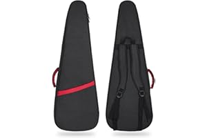 Muscab Electric Guitar Bag 11mm Thick Padded Electric Guitar Gig Bag, 39 Inch Electric Guitar Case Backpack with Neck Strap and Pocket, Black
