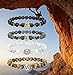 LOLIAS 4 Pcs Lava Rock Bead Bracelet for Men Leopard Lion Bracelet Set Adjustable 8MM Beads，Y