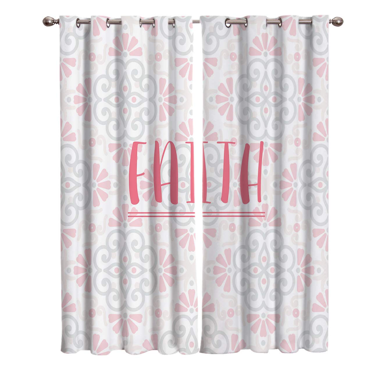 Amazon Com T H Home Monogram Curtains Vintage Design Faith