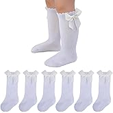 GJHJNSTG Baby Knee High Socks Toddler Non Slip Stockings Cotton Bow Ruffle Newborn Long Socks Infant Dress Sock