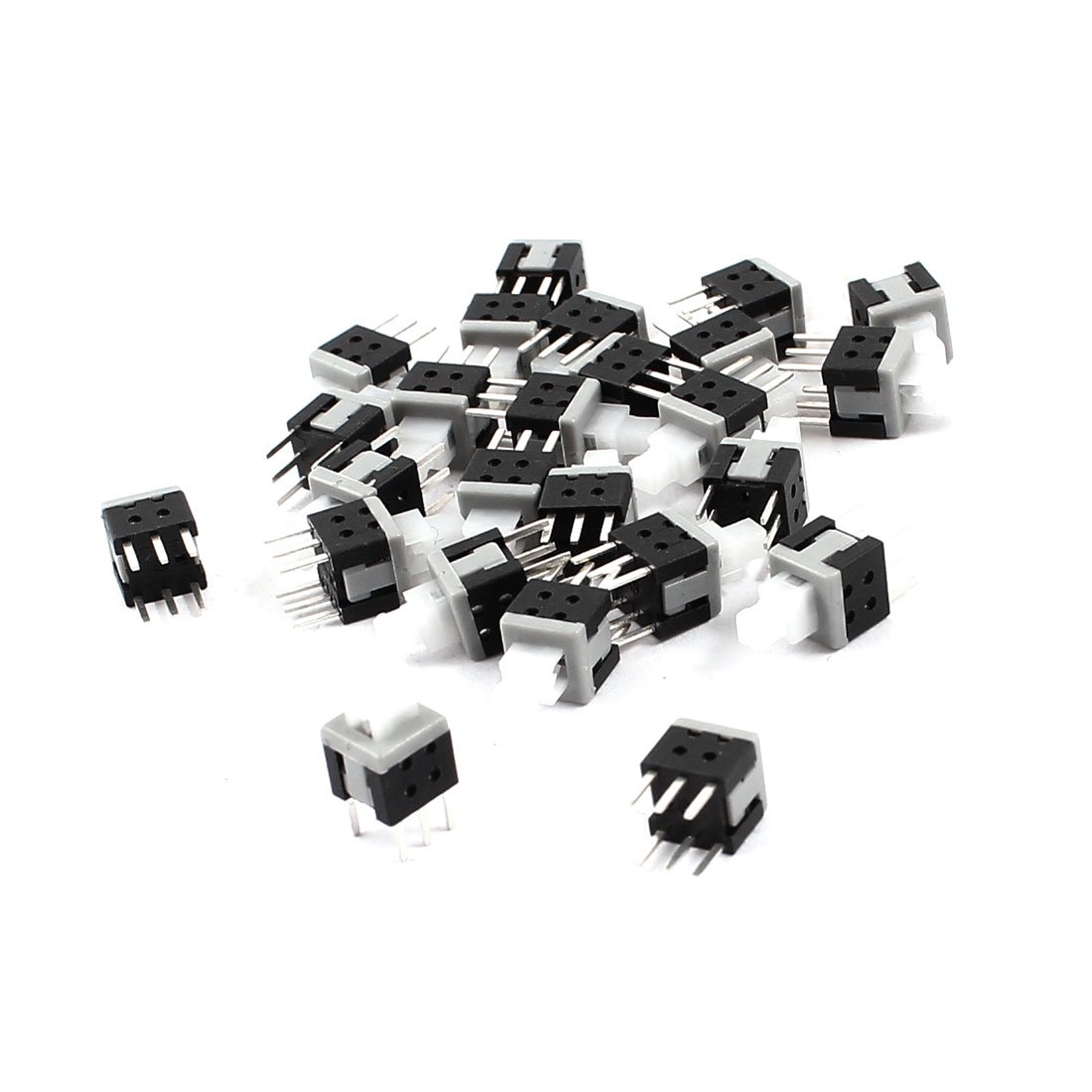 Sourcingmap 25Pcs 6 Pin 5.8mmx5.8mm Self-Locking DPDT Mini Push Button Switch