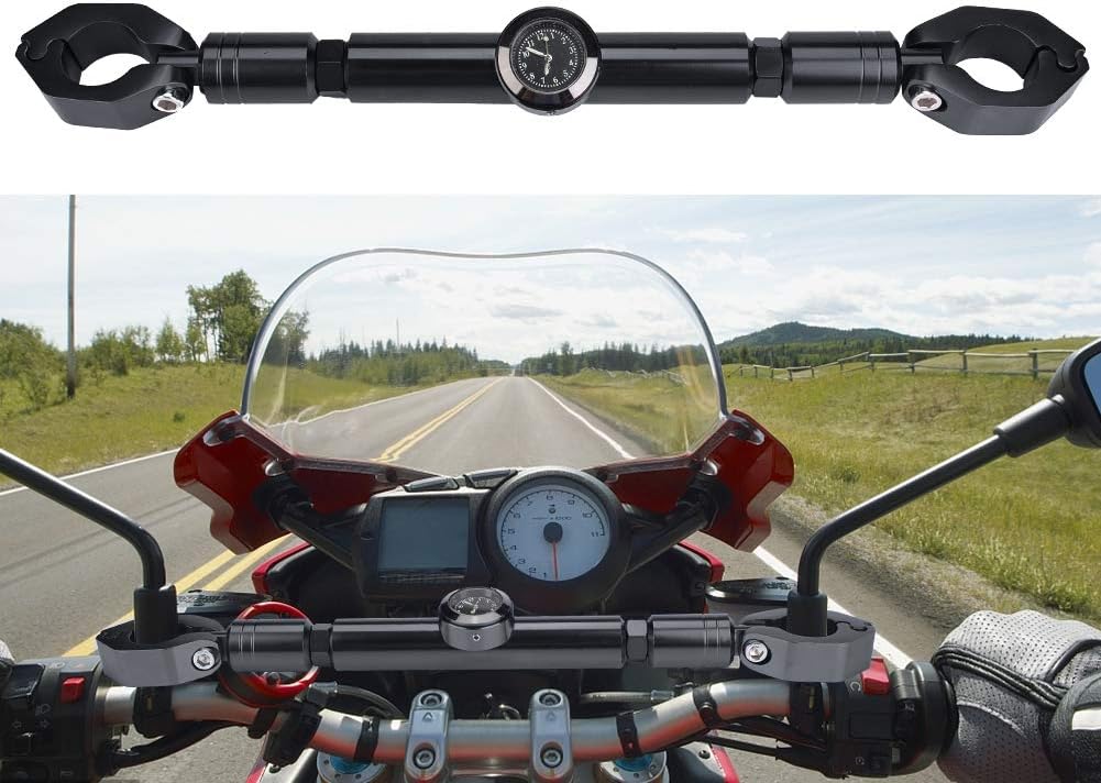 Motorbike Balance Bar, Aluminum Alloy Motorcycle Cross Bar Balance Handlebar Motorbike Accessories with (Black) - Image 4