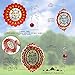 UpBlend Outdoors' Hanging Metal 3D Wind Spinner - in Sunrise Red with Helix Spiral Tail and Glass Ball - All Swivels and Hooks are Included - Kinetic Whirligig Garden Sculpture for Garden or Yard