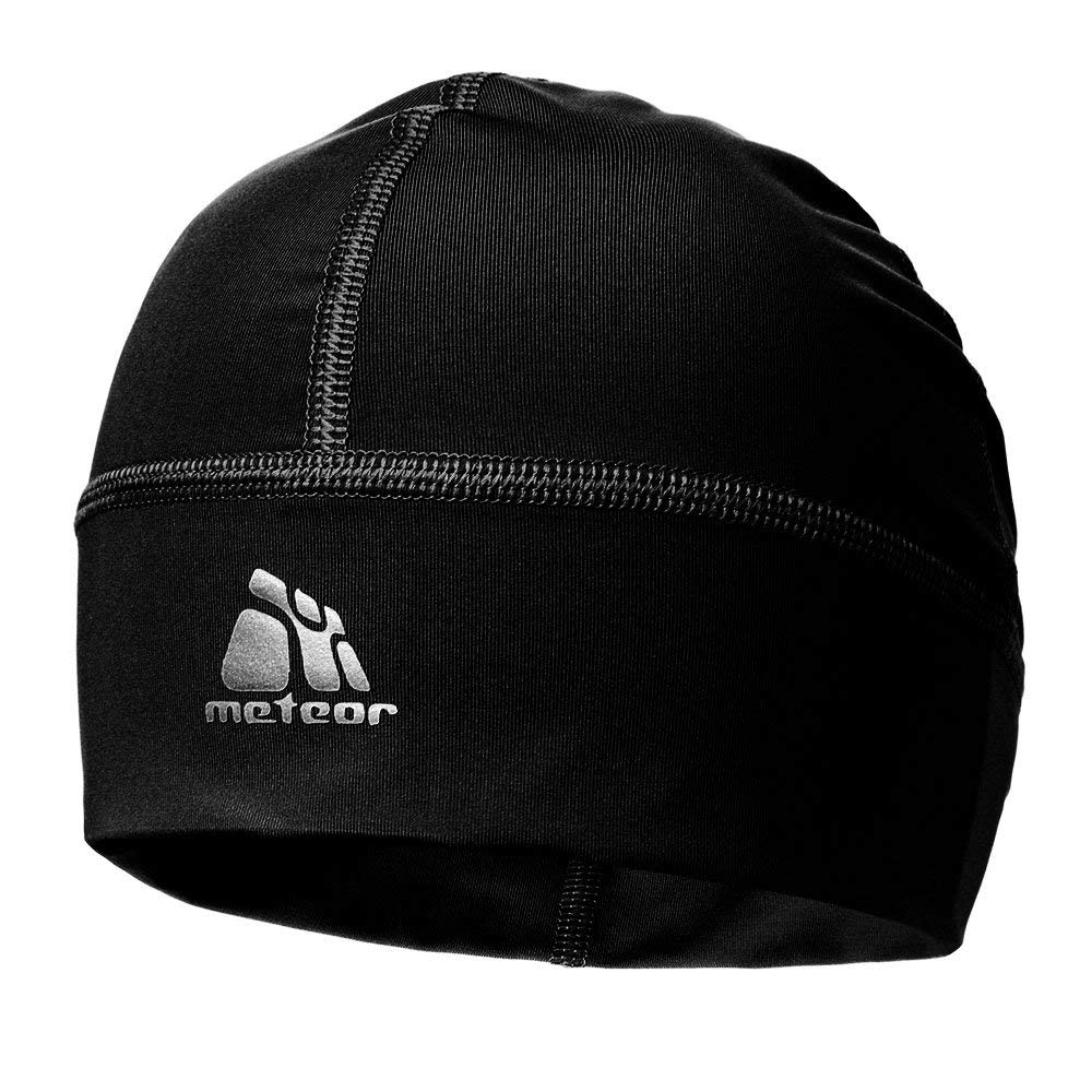 meteor Beanie Hat Skull Cap Windproof Cycling Running Skiing Snowboard Motorcycle Sports Under Helmet Antibacterial Quick Dry Stretchable Warm Thermal Outdoors Men Women Boys Girls One Size Black