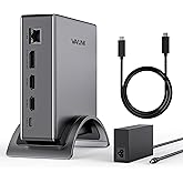 Laptop Docking Station, PD3.1 Triple Display Dock with 140W Power, 8K@30Hz/4K@144Hz HDMI*2 + Displayport, USB-C 10Gbps, 2* US