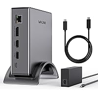 Laptop Docking Station, PD3.1 Triple Display Dock with 140W Power, 8K@30Hz/4K@144Hz HDMI*2 + Displayport, USB-C 10Gbps, 2* US