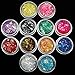 12 Colors Nail Glitter Ice Mylar Shell Foil Slice Nail Art Decoration Tools (12 color)