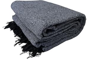 Open Road Goods Solid Color Mexican Yoga Blanket – Large Handwoven Throw for Yoga, Beach, Camping or Home – Soft and Durable Cotton Blend