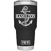 Personalized Black Stainless Steel 30 oz. Tumbler – Anchor Split, Custom Laser Engraved