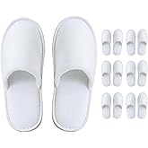 Indoor Spa Slippers 6–12 Pairs – Unisex Washable, Non-Slip Closed Toe Disposable Slippers for Guests, Bathroom, Bedroom, Hotel, House, Bride, Travel and Shoeless Home