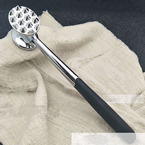 FUNRUI Heavy Duty Meat Hammer Tenderizer Metal Stainless Steel Steak Meat Pounder Mallet Double-Sided Restaurant Home Kitchen Tool, 25.8 cm