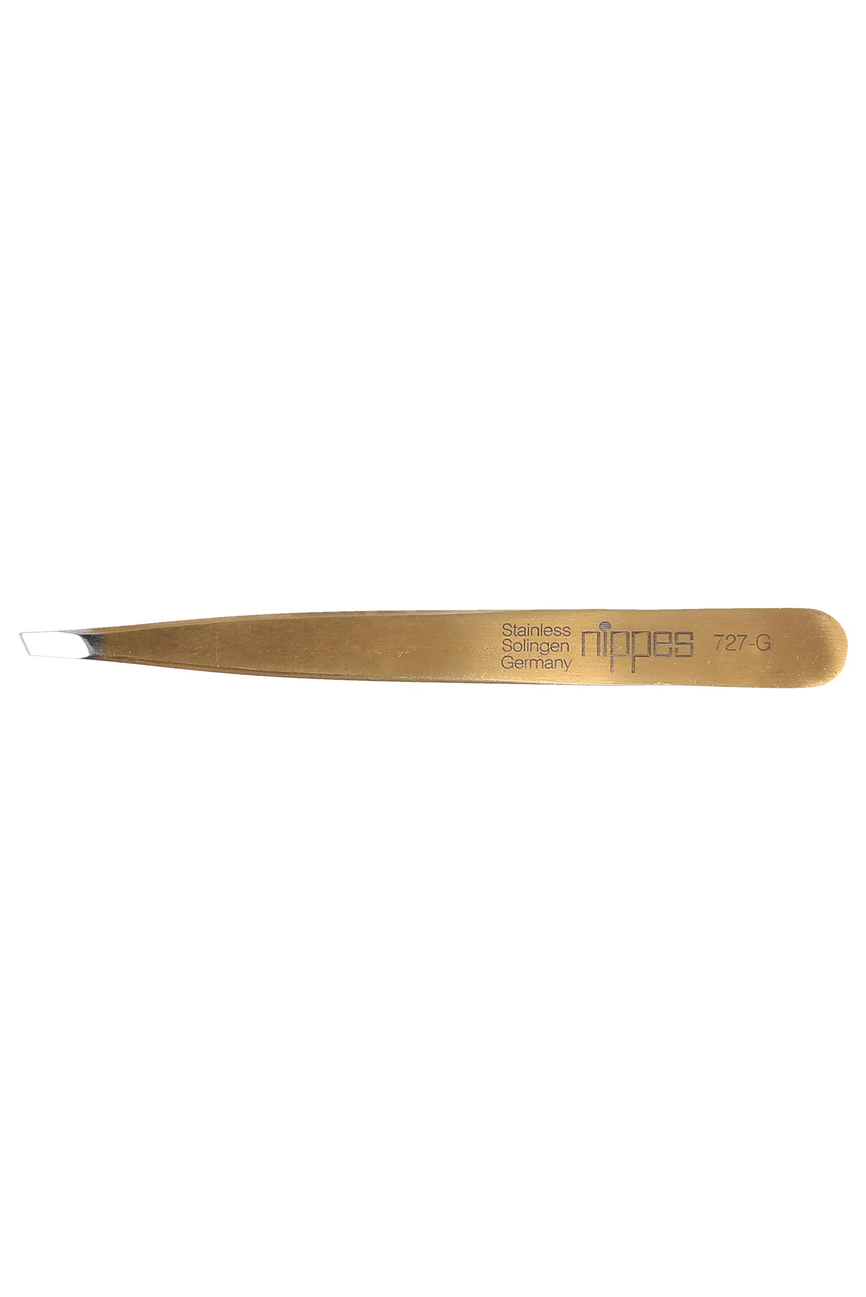 Nippes Slant Tweezer Stainless Steel Gold 727-G Solingen Germany