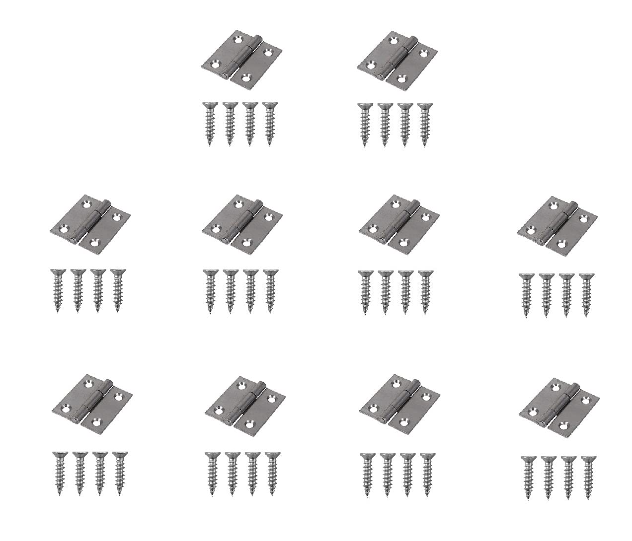 TERF® Steel Butt Hinges 25mm Door Butt Hinges Folding 25mm [1 inch] Self Colour for Home Furniture Bathroom Cabinet Window Internal Doors Including Fixing Screw - Pack of 10