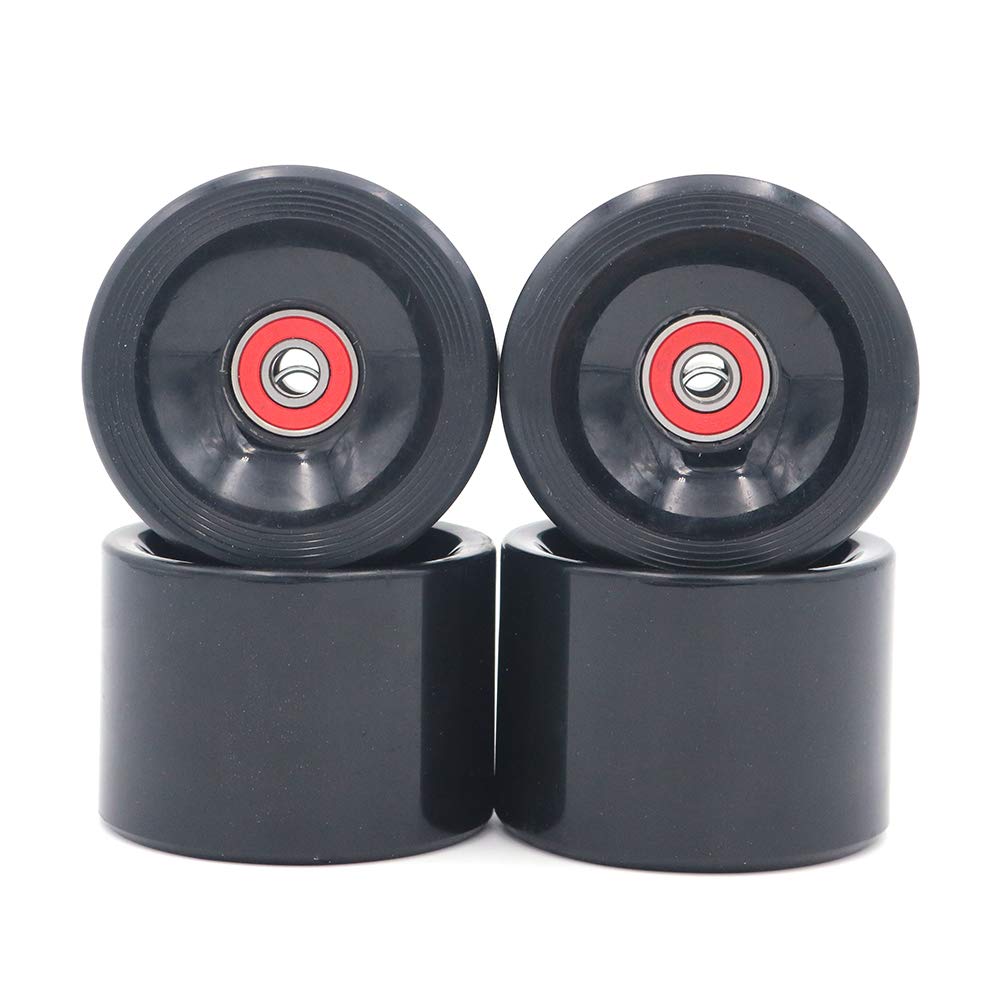 POFET 78 A Longboard Wheels for Penny Softweehls ABEC 9 Ball Bearing Retro & Mini Cruiser Skateboard Board 70x51mm Long Ball Bearing Shop (Black)