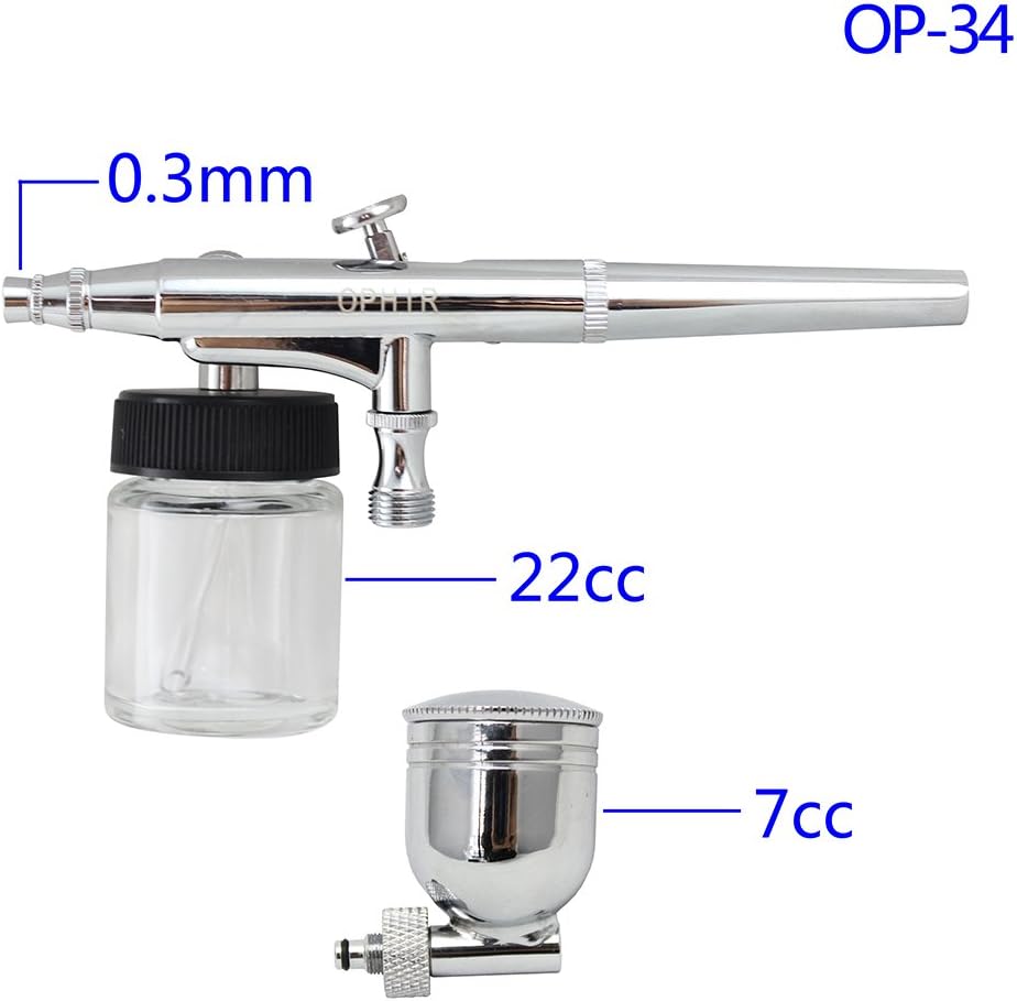 OPHIR 6 PCS Dual-Action Airbrush with 4-Airbrush Holders Set 0.2mm 0.3mm 0.35mm 0.5mm Nozzle Air Brush Spray Paint Guns for Hobby Cake Decoration: Arts, Crafts & Sewing
