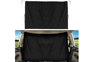 Car Divider Privacy Curtain, Sun Shade Side Window Covers, Black Detachable Seat Partition for SUV and General Vehicles, Wind